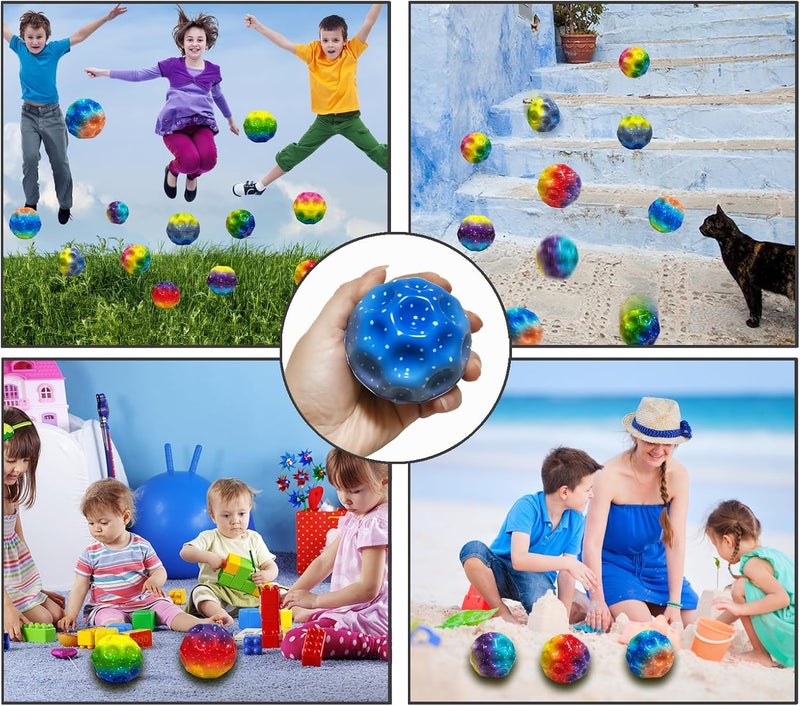 QOUXZ 6 Pack Astro Jump Ball, Multicolored Spaceballs, Super High Bouncing Lightweight for Children, Bouncy Balls, Jumping Toy for Stress Relief - Image 4